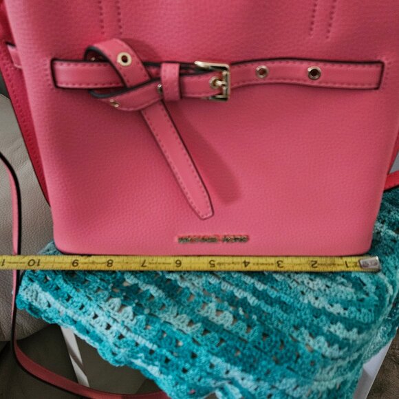 *****SOLD****MICHAEL KORS EMILIA SMALL SATCHEL SHOULDER CROSSBODY BAG GRAPEFRUIT - Picture 9 of 11